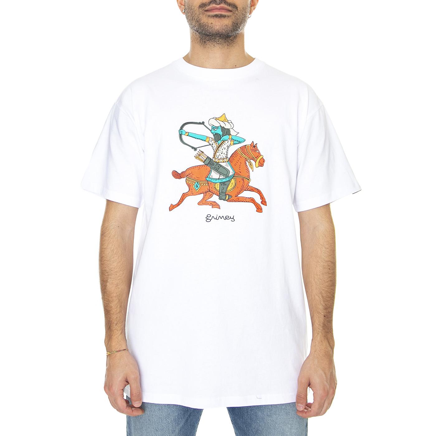 The Clout Regular Tee White - Maglietta Girocollo Uomo Bianca GA662-WHT  GRIMEY 