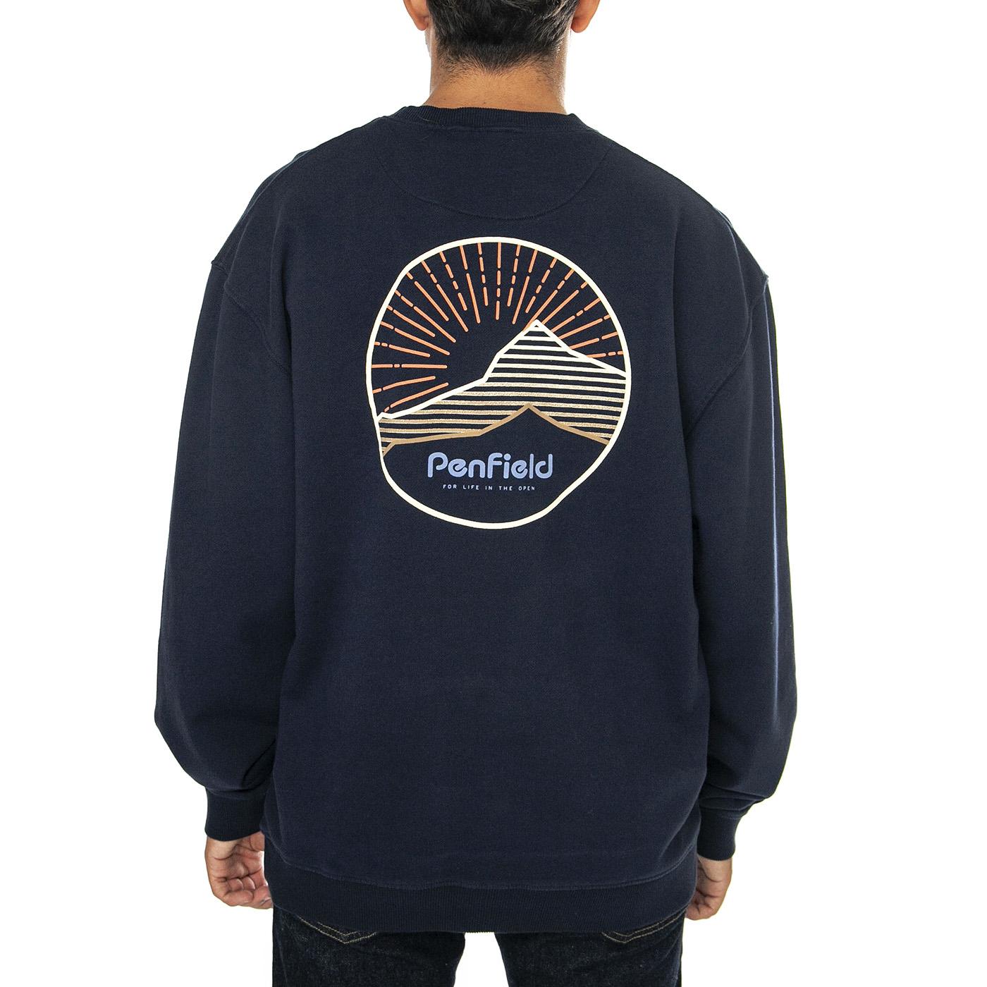 Circle Mountain LB Sweatshirt Navy Balzer - Felpa Girocollo Uomo Blu PFD0498-203  PENFIELD 