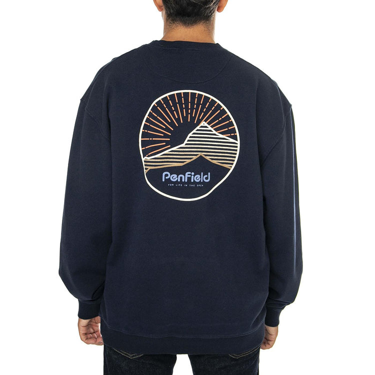 Circle Mountain LB Sweatshirt Navy Balzer - Felpa Girocollo Uomo Blu PFD0498-203  PENFIELD 