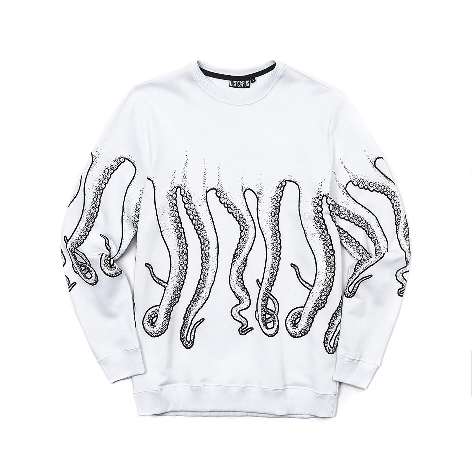 OCTOPUS OUTLINE CREWNECK BLACK WHITE 18SOSC03-BLACK-WHITE  OCTOPUS 