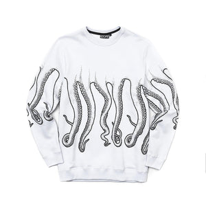 OCTOPUS OUTLINE CREWNECK BLACK WHITE 18SOSC03-BLACK-WHITE  OCTOPUS 