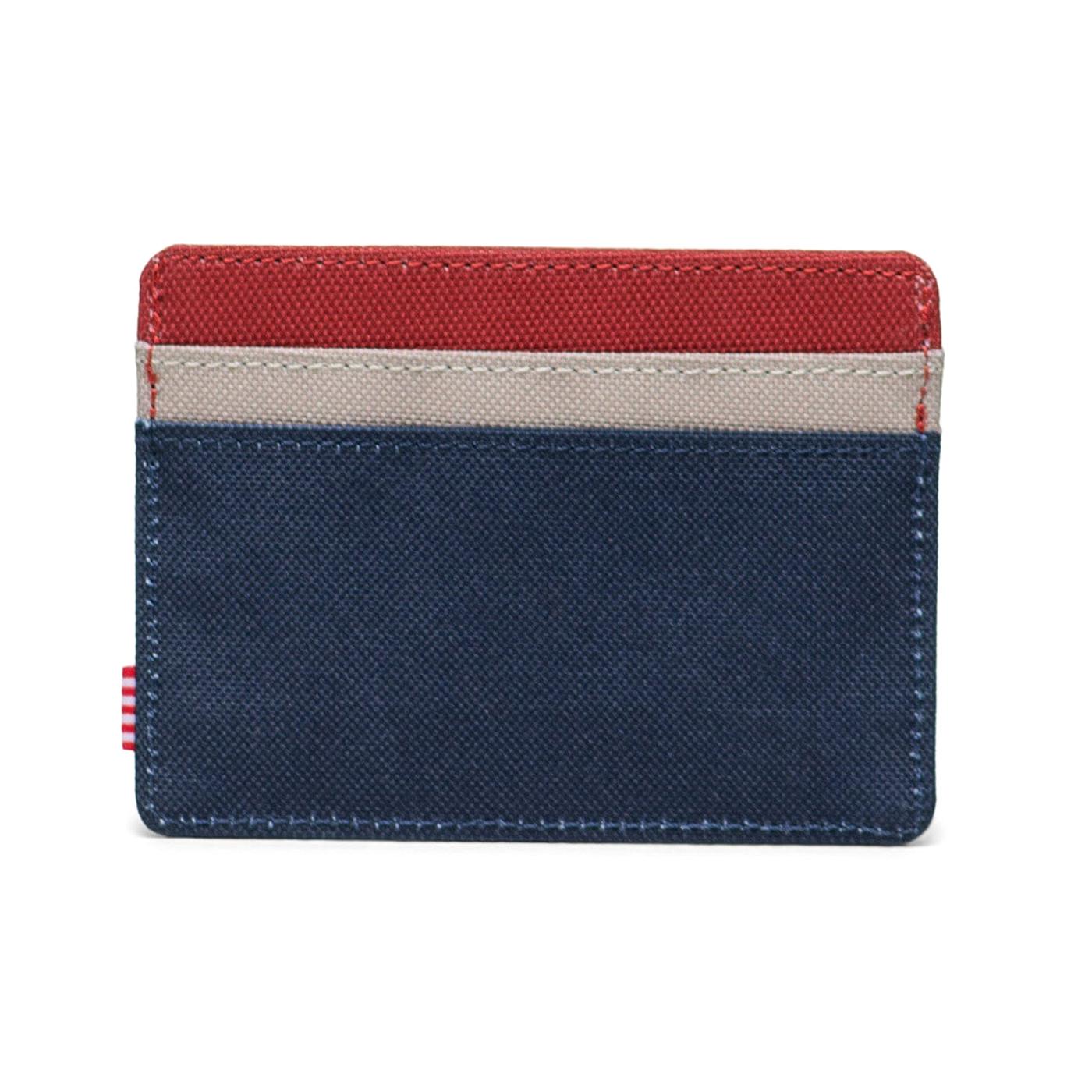 Charlie Cardholder Black Iris Red Ochre Twill - Portacarte Multicolore 30065 06246 HERSCHEL 