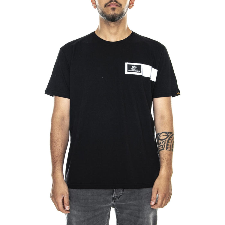 Reflective Stripes - Maglietta Girocollo Uomo Nera 198510-03  ALPHA INDUSTRIES 