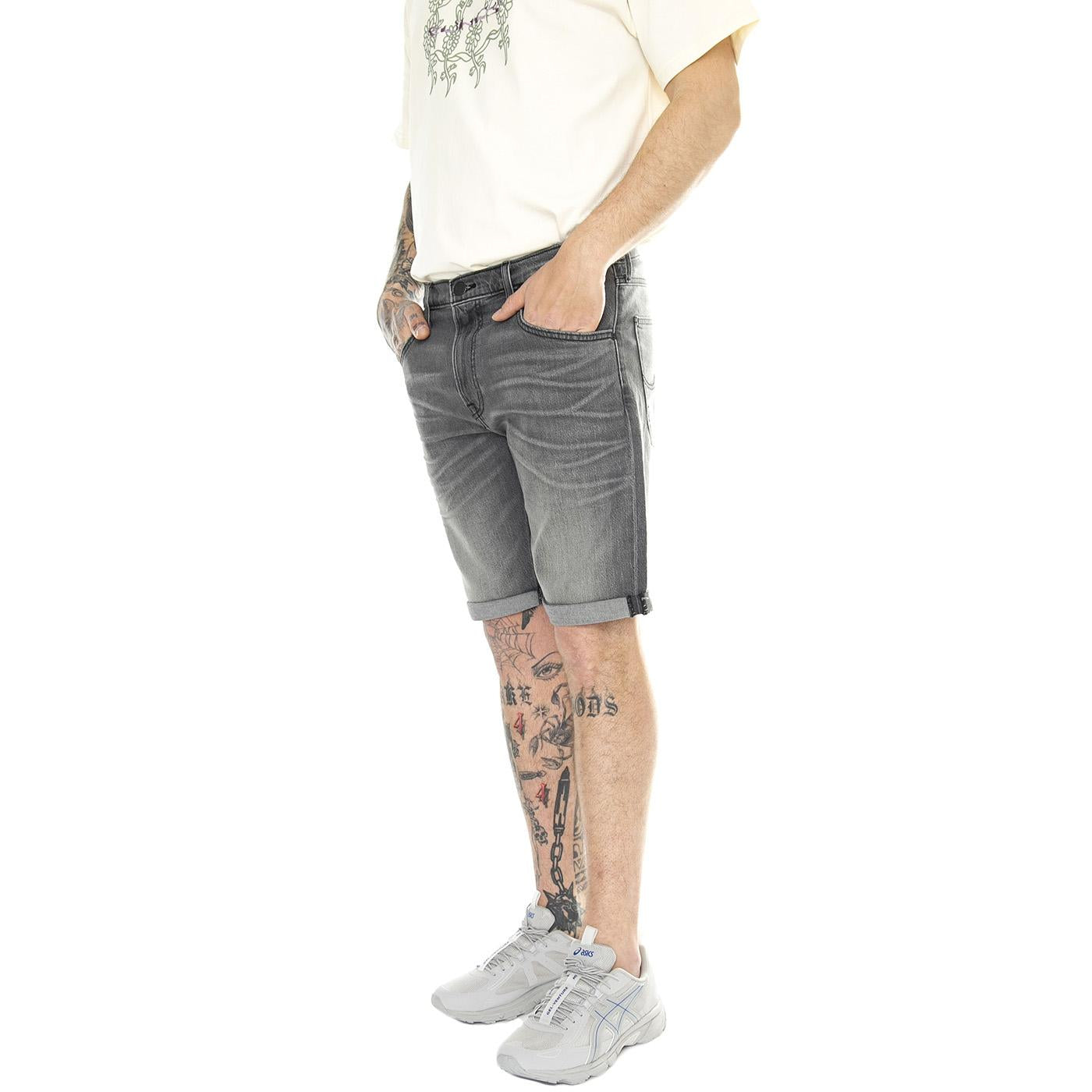 5 Pocket Short Washed Grey - Bermuda Denim Jeans Uomo Grigi 112349330  LEE 