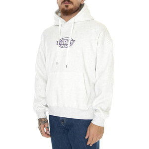 Oval Logo Hoodie Heather Grey - Felpa con Cappuccio Uomo Grigia Oval Logo Hoodie Heather Grey  FUNKY 