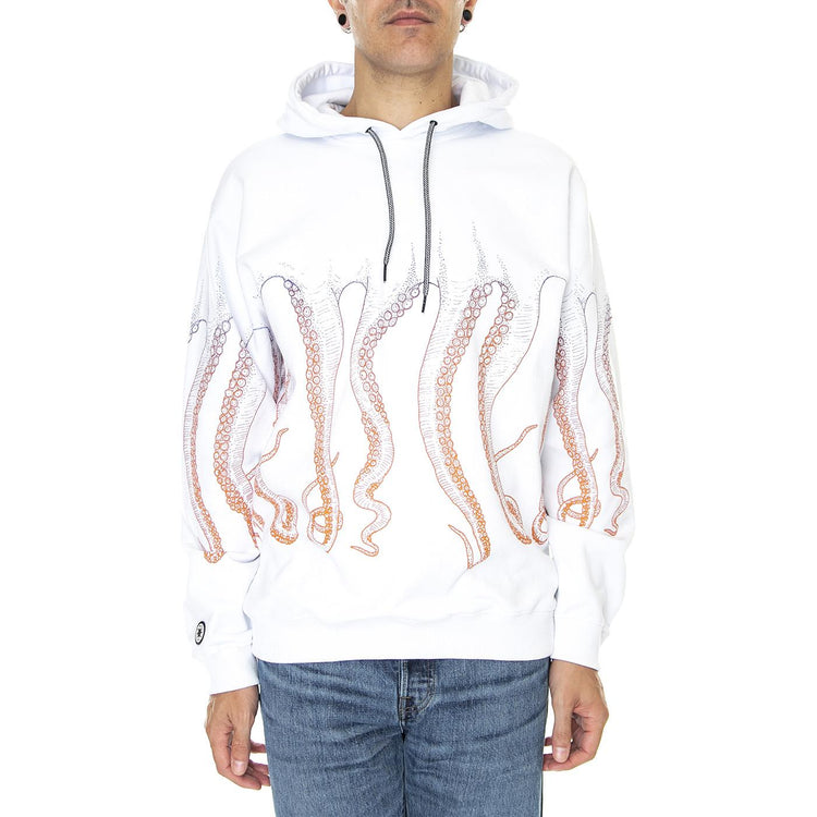 Gradient Hoodie White - Felpa con Cappuccio Uomo Bianca 22WOSH13-WHITE  OCTOPUS 