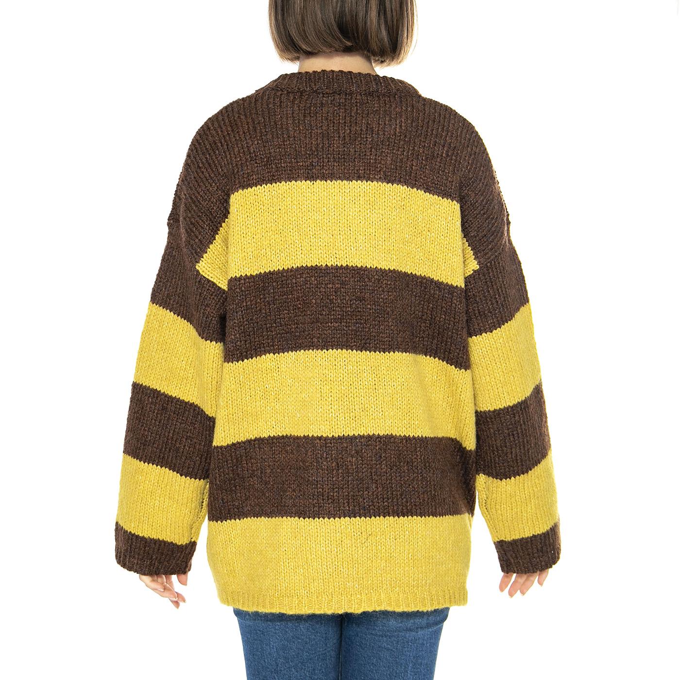 Jersey Rayas Marrón y Amarillo - Maglione Donna Multicolore 43W/10702  WILD PONY 