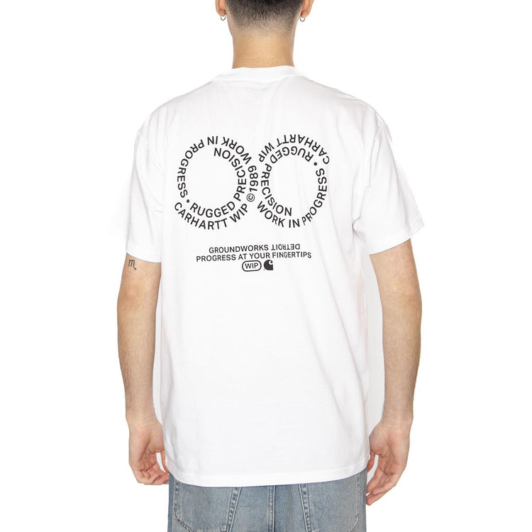 S/S Rotation T-Shirt White / Black - Maglietta Girocollo Uomo Bianca I034772.00AXX  CARHARTT WIP 