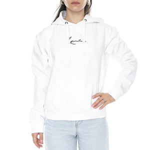 Small Signature Hoodie - White - Felpa con Cappuccio Donna Bianca KRCKKWQ32004WHT  KARL KANI 
