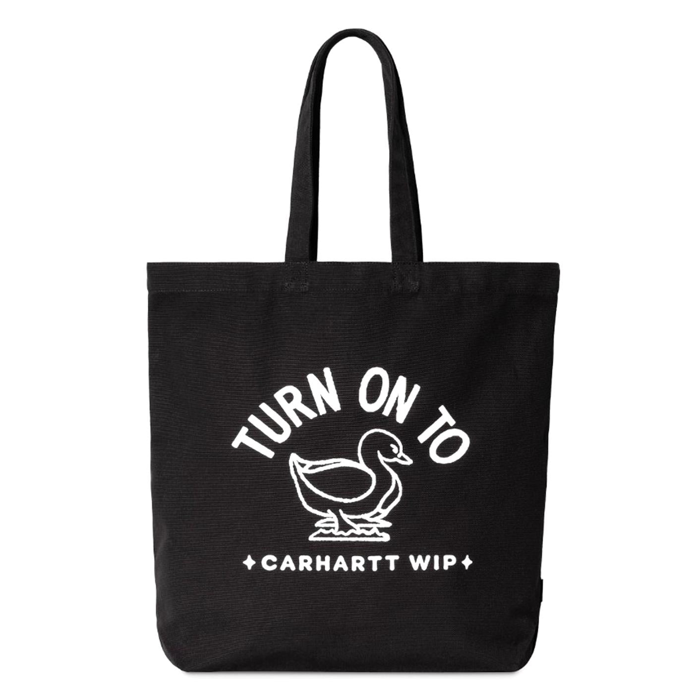 Stamp Tote Black / White - Borsa Shopping Bag Nera I033629.0D2XX  CARHARTT WIP 