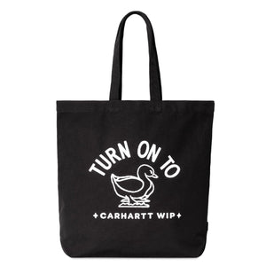 Stamp Tote Black / White - Borsa Shopping Bag Nera I033629.0D2XX  CARHARTT WIP 