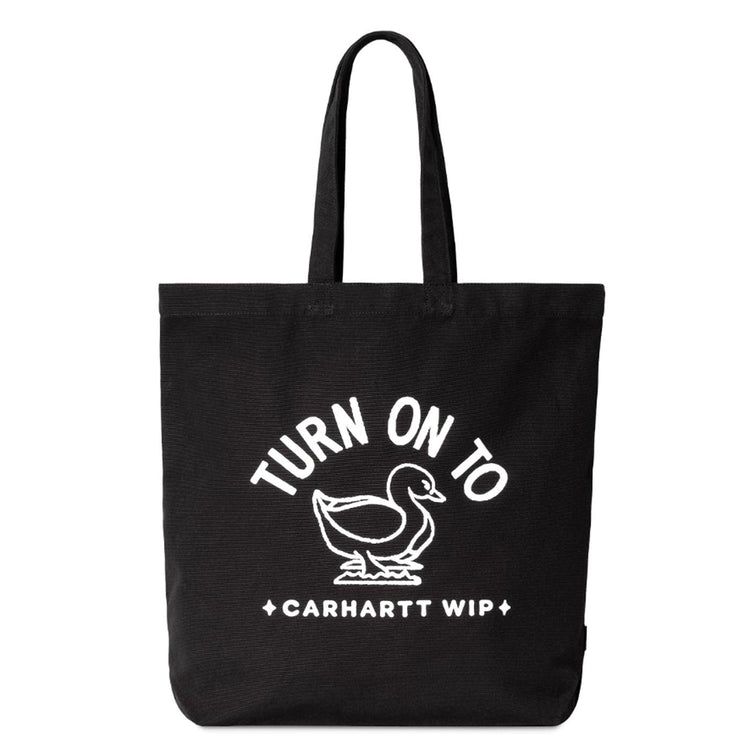 Stamp Tote Black / White - Borsa Shopping Bag Nera I033629.0D2XX  CARHARTT WIP 