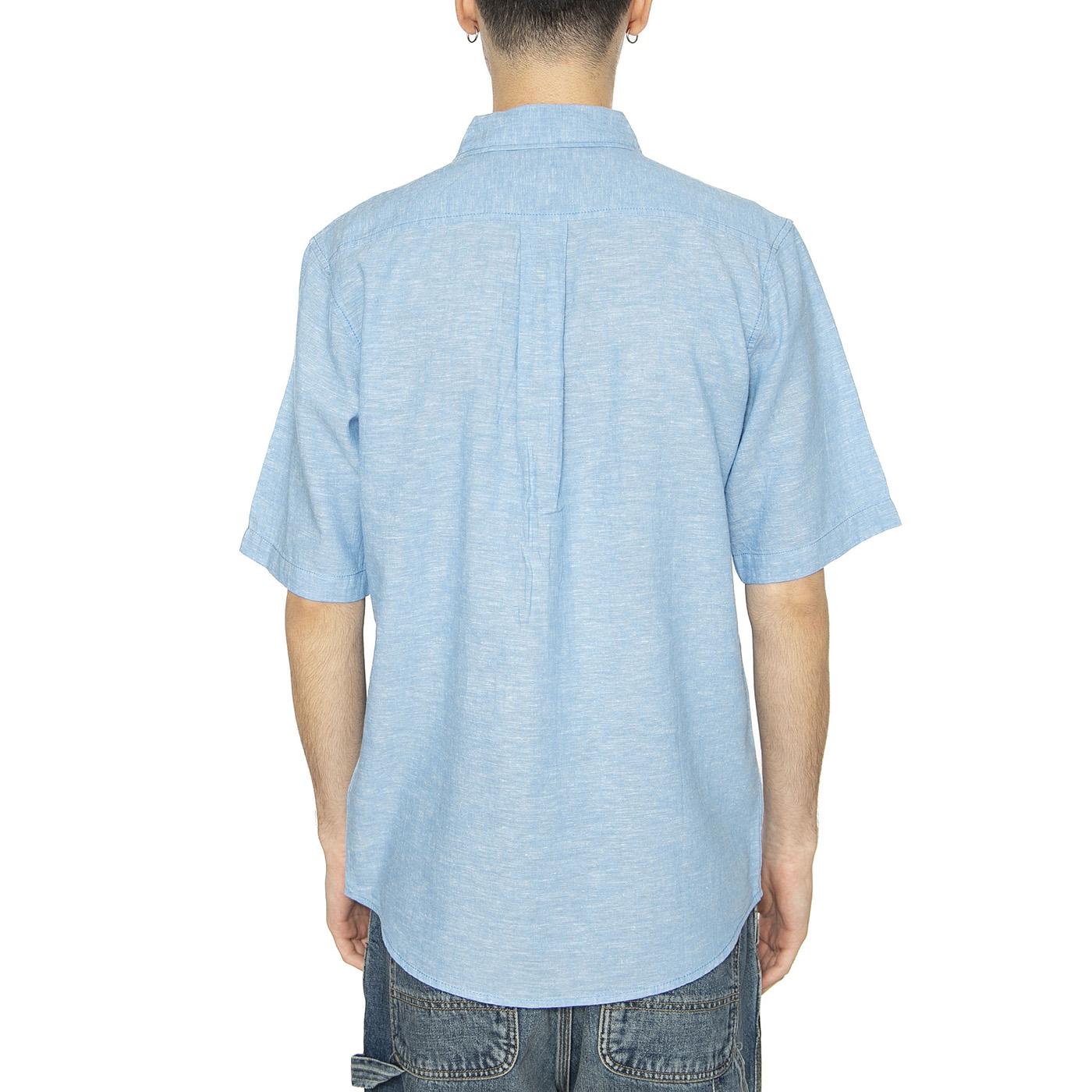 SS Shirt Pacific Blue - Camicia Maniche Corte Uomo Multicolore 112362731  WRANGLER 