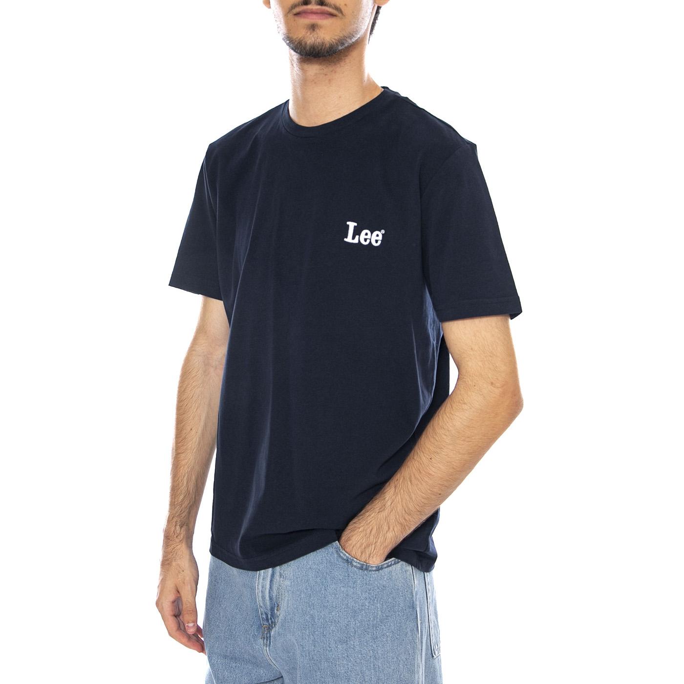SS Small Log Tee Rivet Navy - Maglietta Girocollo Uomo Blu 112370502  LEE 
