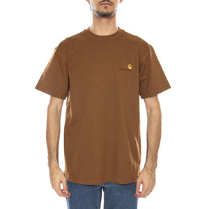 S/S American Script T-Shirt Hamilton Brown - Maglietta Girocollo Uomo Marrone I029956.HZXX  CARHARTT WIP 