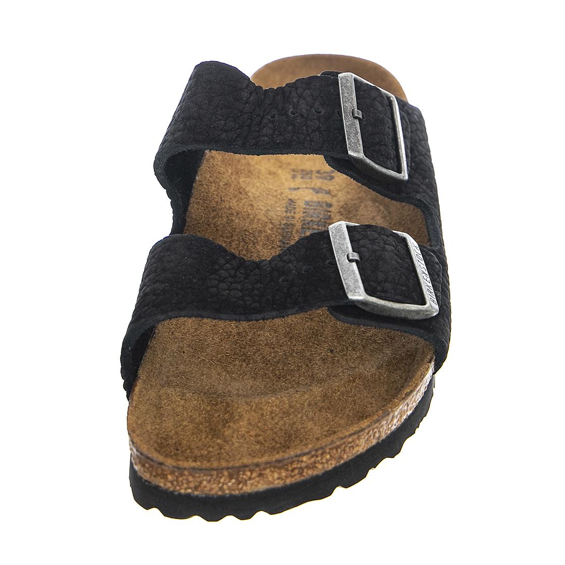 Arizona Desert Buck Black, Nubuck Leather - Sandali Uomo / Donna Neri - Calzata Regolare 1020736  BIRKENSTOCK 