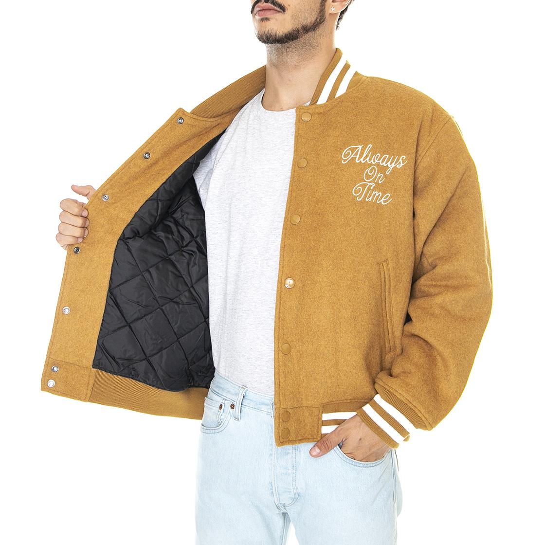 Time Varsity Jacket Brown Sugar - Giacca Invernale Uomo Marrone 121800520-BRS  OBEY 