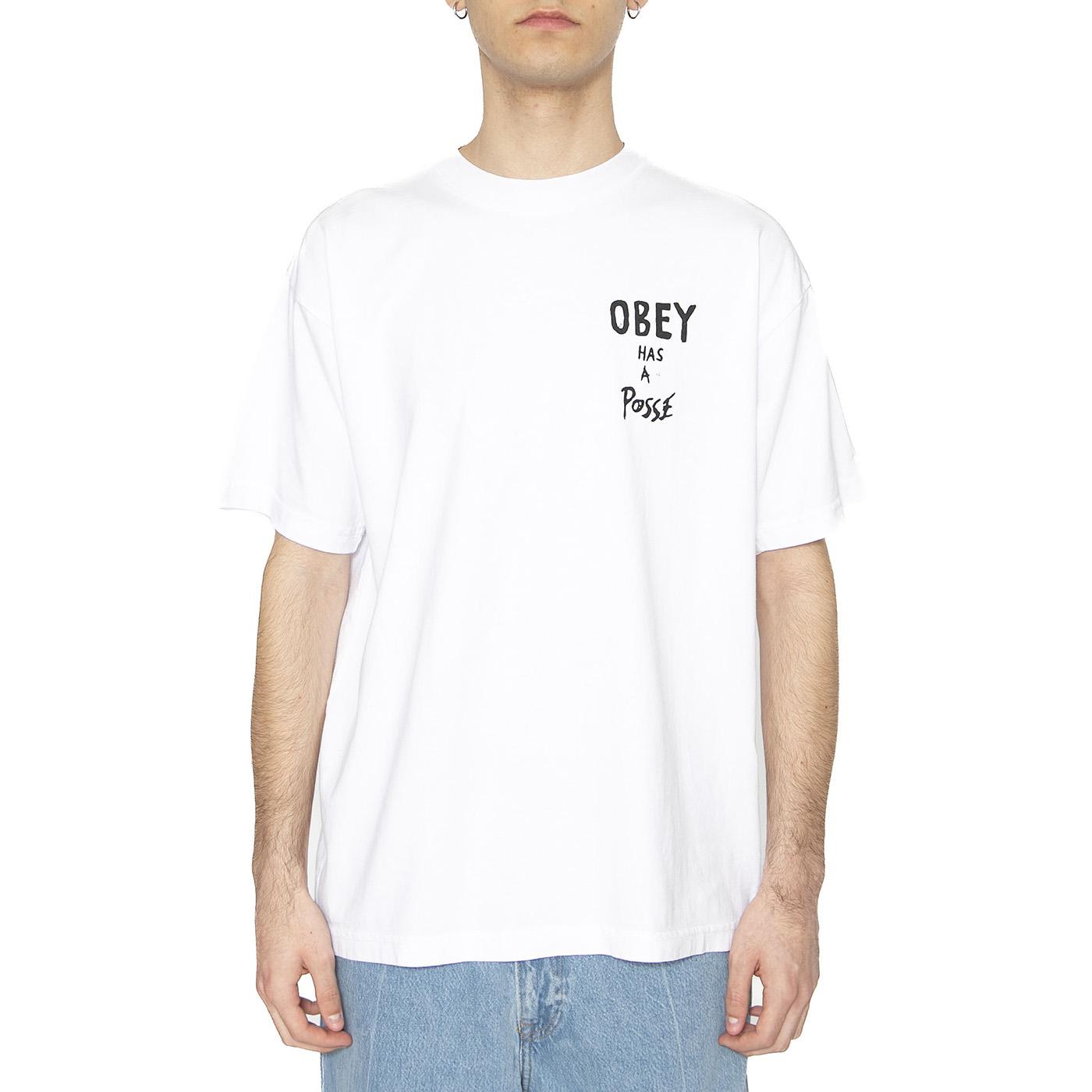 Obey Has  A Posse Tee White - Maglietta Girocollo Uomo Bianca 166913915-WHT  OBEY 