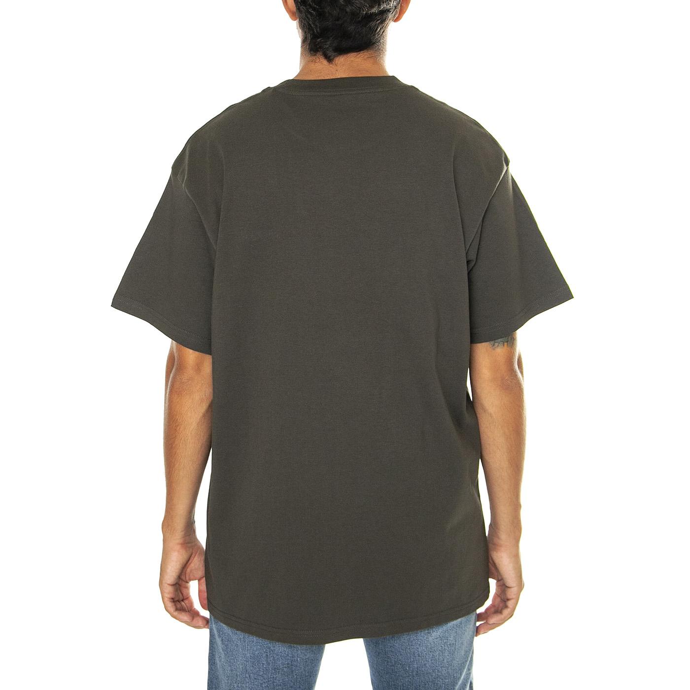 S/S Script Embroidery T-Shirt Cypress / White - Maglietta Girocollo Uomo Verde I030435.00XXX  CARHARTT WIP 