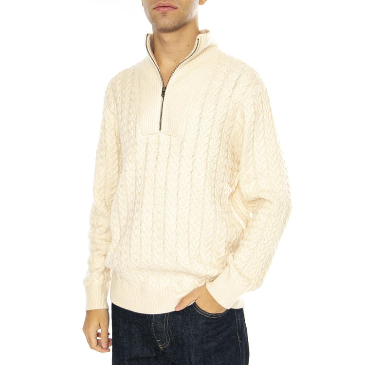 Half Zip Knit Ecru - Maglione Uomo Beige 112357290-WHITE  WRANGLER 