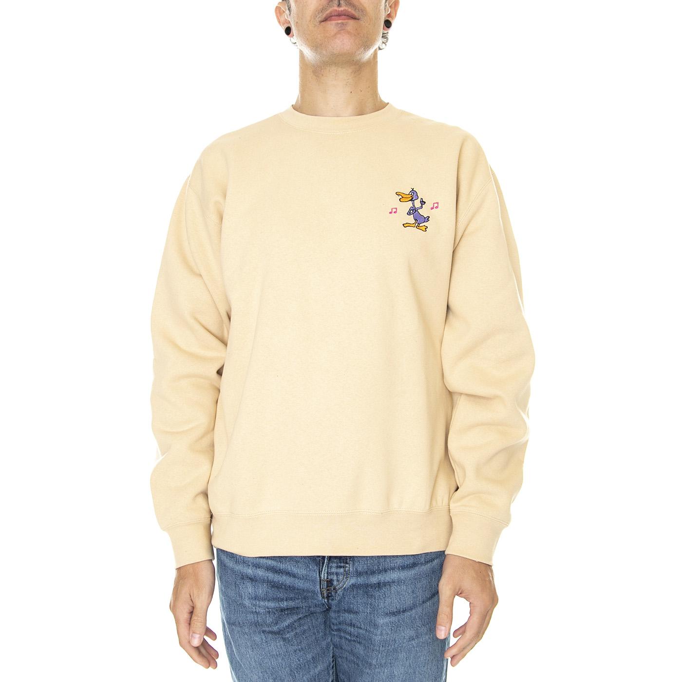 Disco Duck Crew Specialty Fleece Oat Milk - Felpa Girocollo Uomo Beige 112480127-OAT  OBEY 