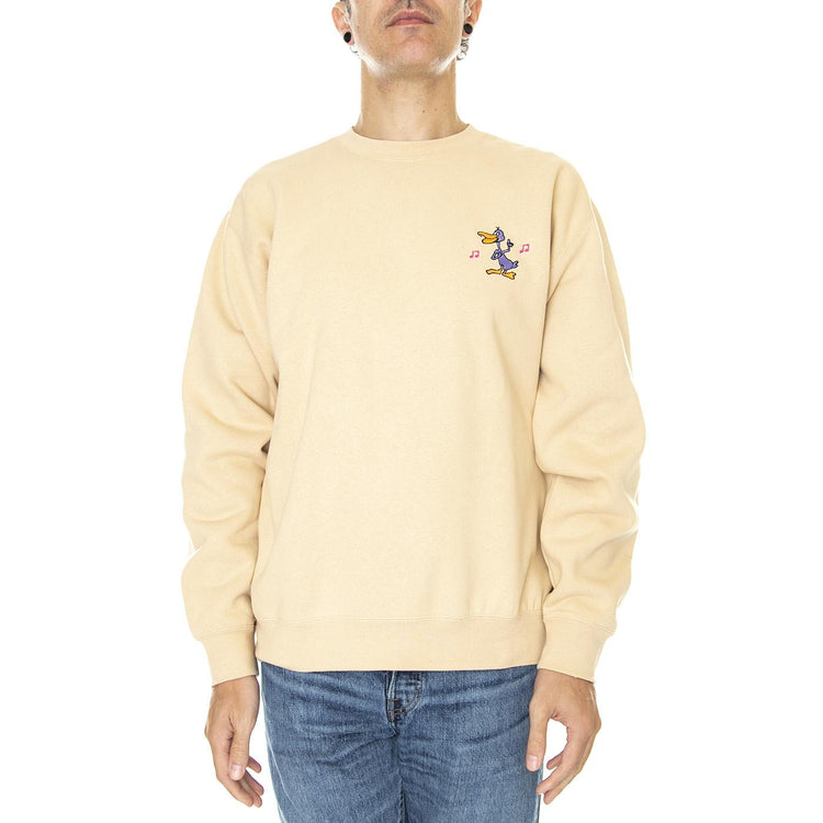 Disco Duck Crew Specialty Fleece Oat Milk - Felpa Girocollo Uomo Beige 112480127-OAT  OBEY 