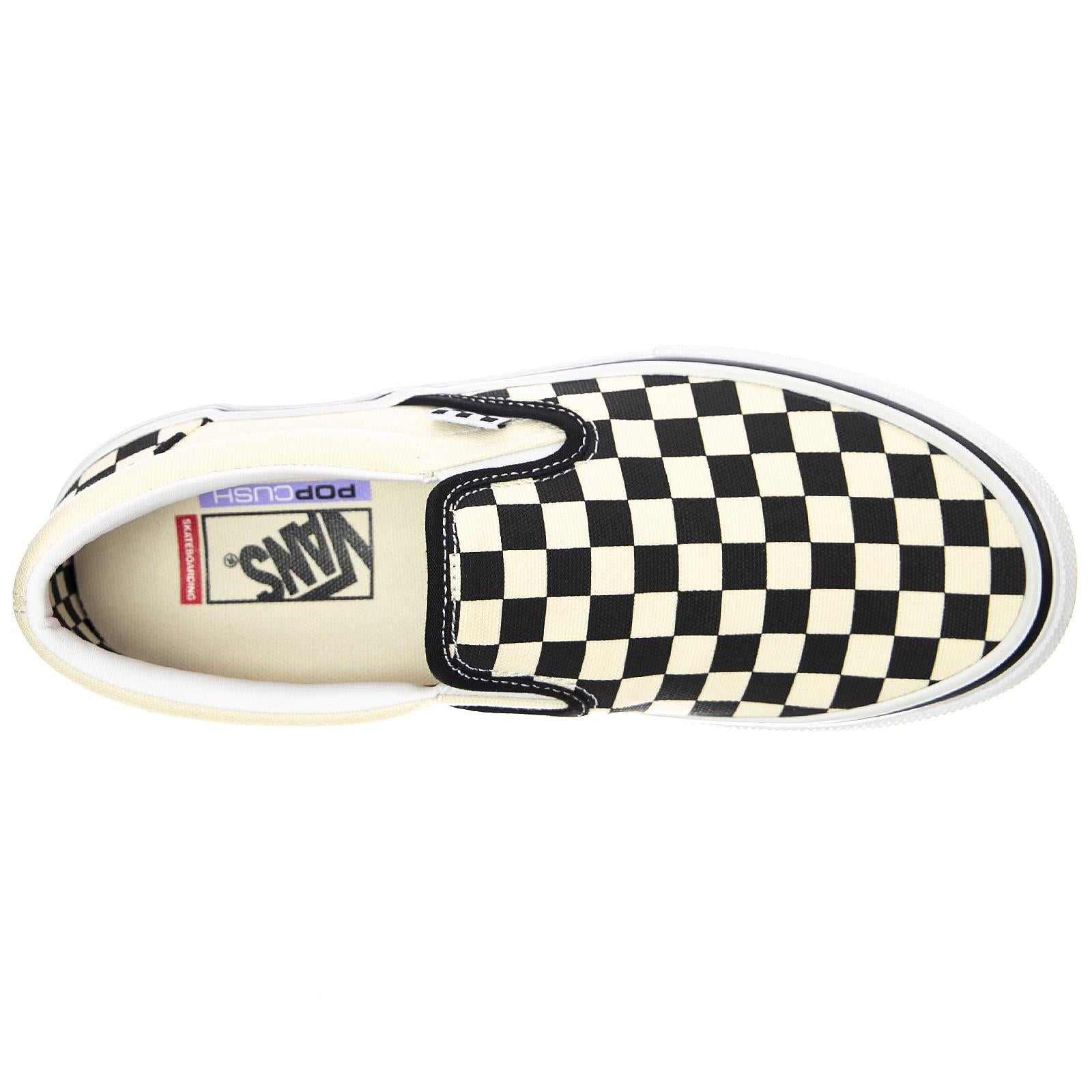 Mens Skate Slip-On Black / Off White Checkerboard Shoes VN0A5FCAAUH1  VANS 