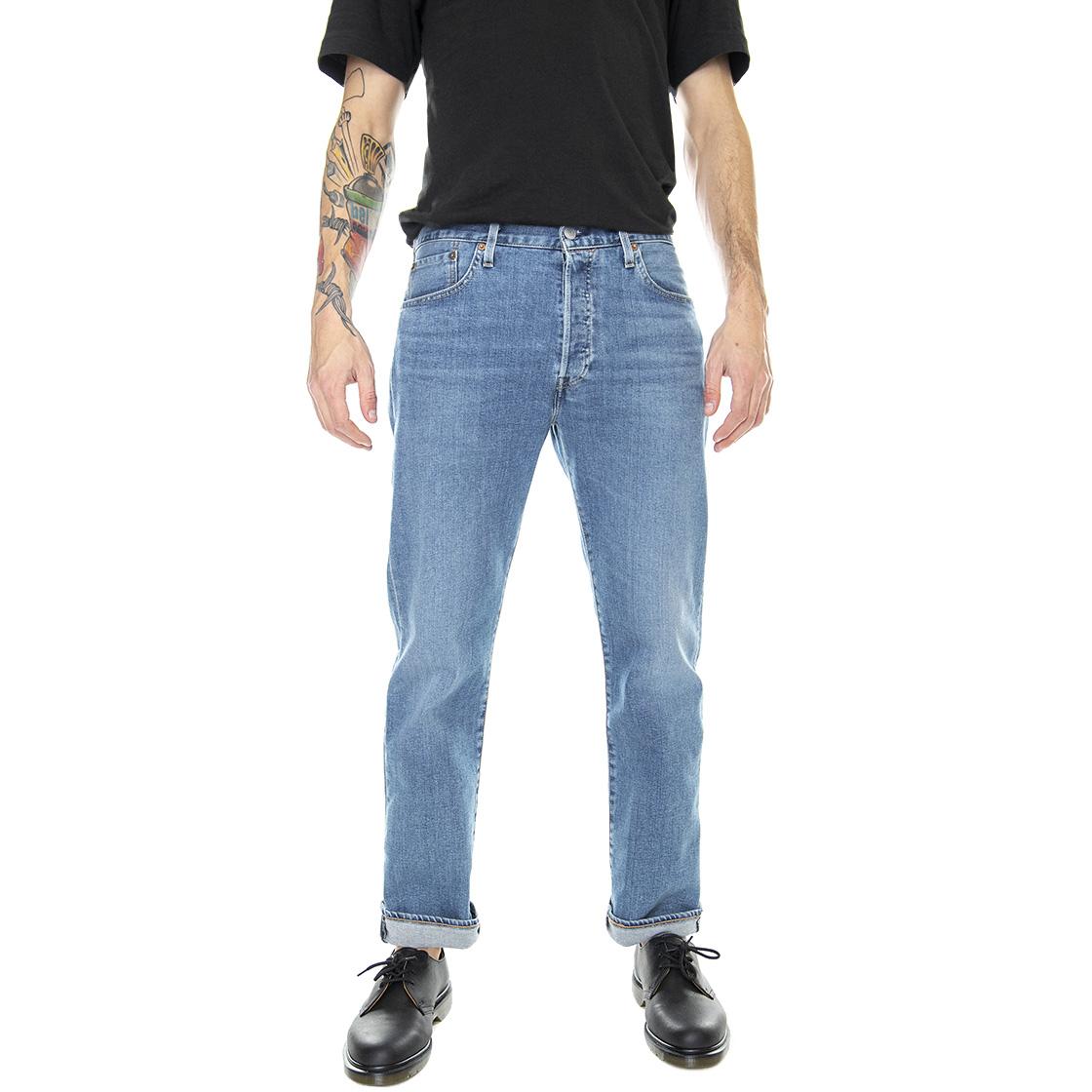 501 Levi's Original Bulldog Mask - Denim Jeans Uomo Blu / Med Indigo / Worn In 00501-3220  LEVIS 