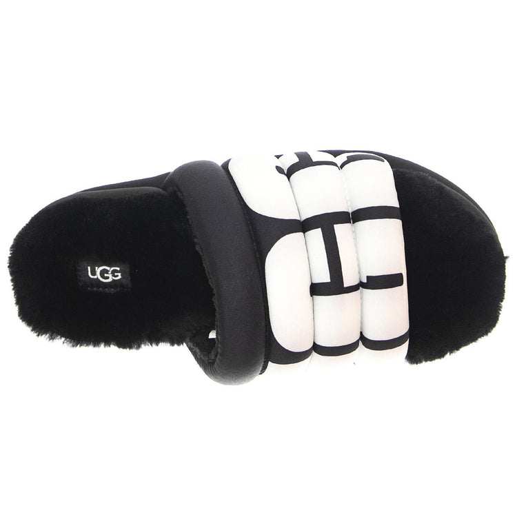 W' Maxi Suede Logo - Sandali / Ciabatte Donna Neri UGSPUFTSLLBK1127067W  UGG 