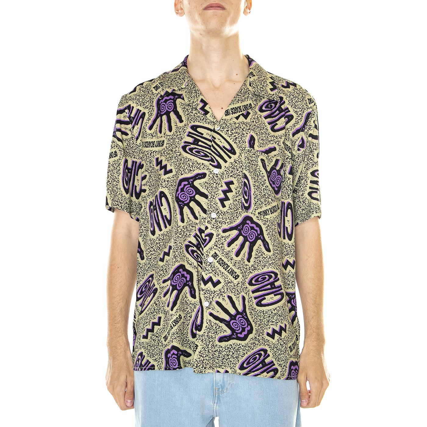 M' Ciao Shirt Sage - Camicia Maniche Corte Uomo Verde / Multicolore SS23-Ciao Shirt Sage  FUNKY 