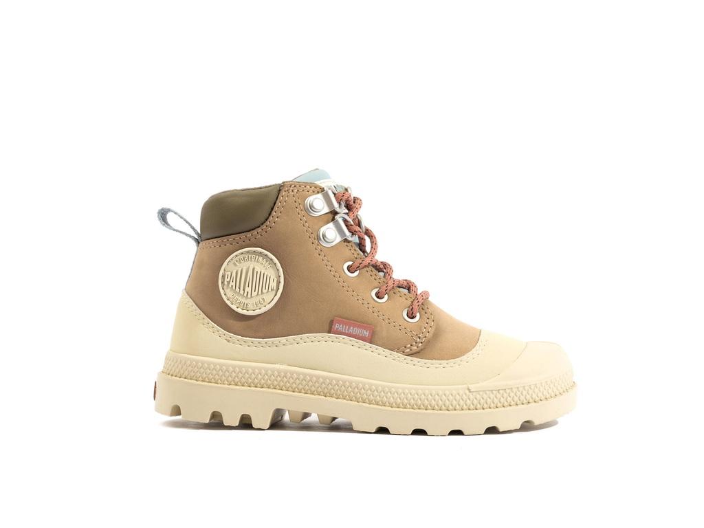 Pampa Hi Cuff Hkr Wp Nude Dust - Scarpe Stringate Profilo Alto Bambini Beige PAK58891-662-M  PALLADIUM 