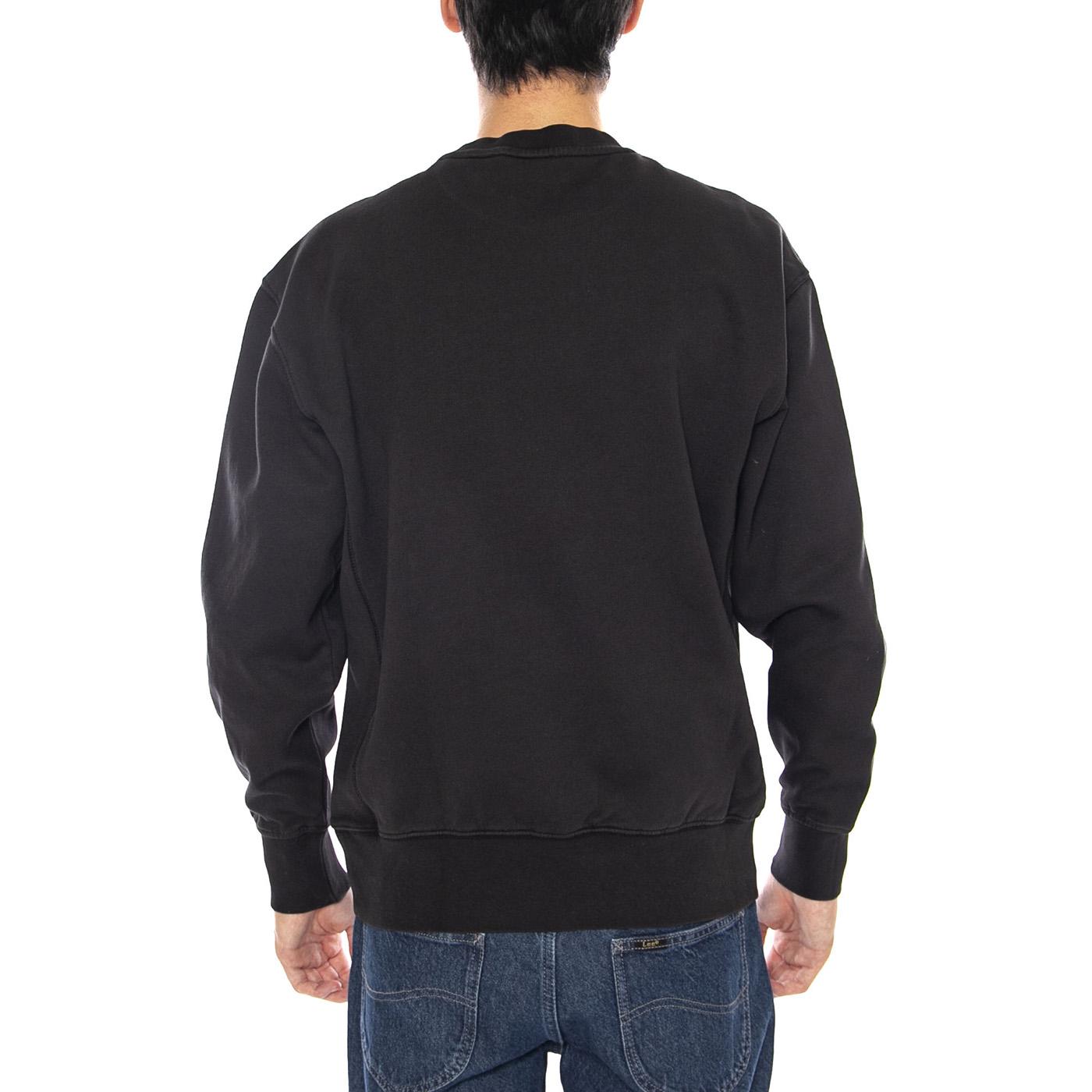 Authentic Crew Black Agate Garment Dye F Black - Felpa Girocollo Uomo Nera A9244-0000  LEVIS 