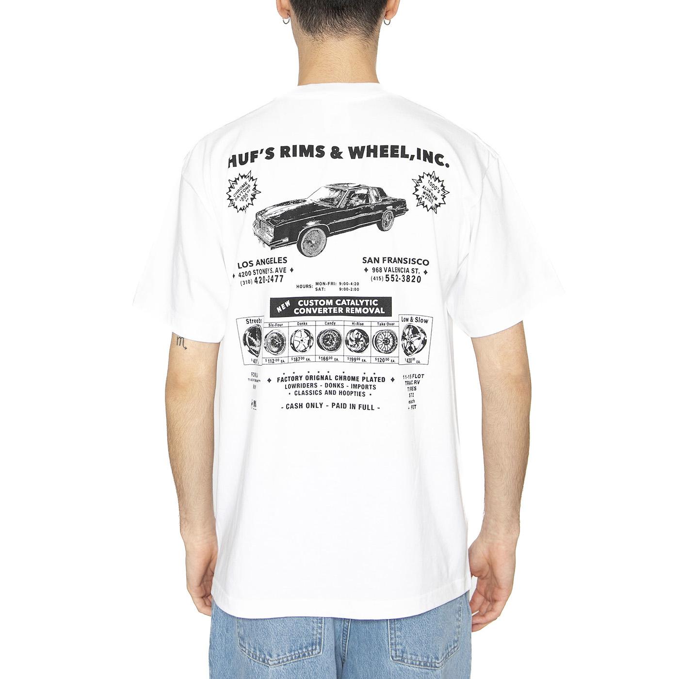 Rim & Wheel Inc S/S Tee - Maglietta Girocollo Uomo Bianca TS02304-WHITE  HUF 