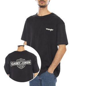 CJ Graphic Tee Faded Black - Maglietta Girocollo Uomo Nera 112371493  WRANGLER 