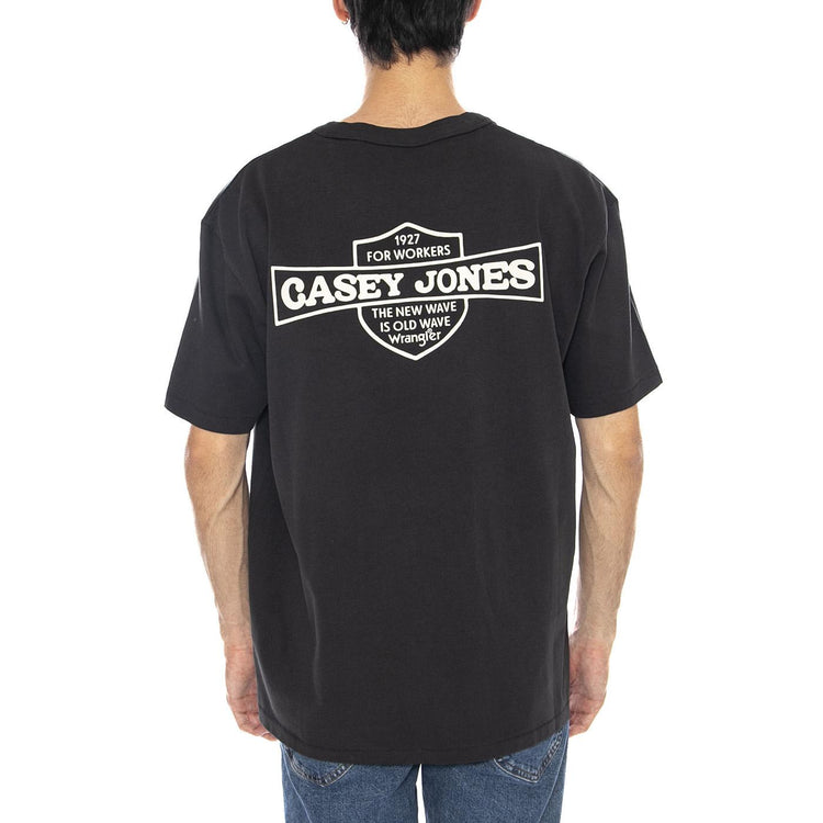 CJ Graphic Tee Faded Black - Maglietta Girocollo Uomo Nera 112371493  WRANGLER 