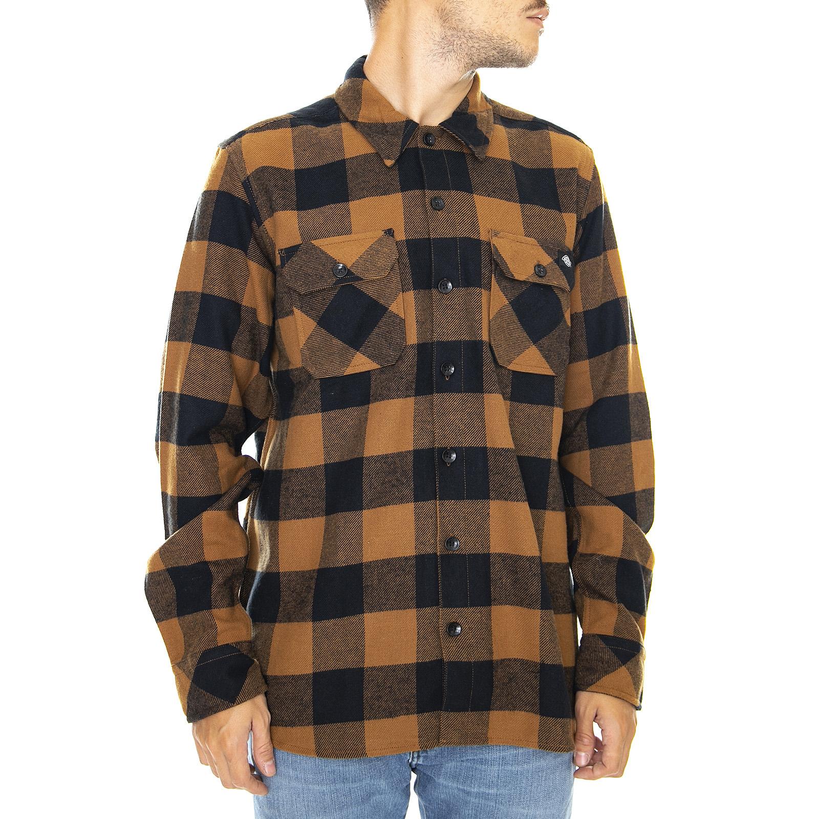 Sacramento Shirt - Brown Duck - Camicia Uomo Marrone 05 200142-BD . DICKIES 