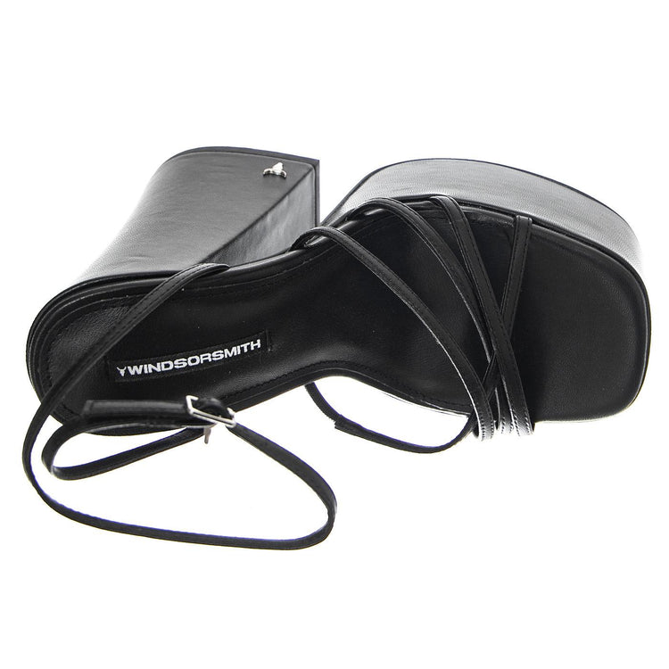 Afterparty Black Leather - Sandali Donna Neri WSSAFTERPARTY-BLA  WINDSOR SMITH 