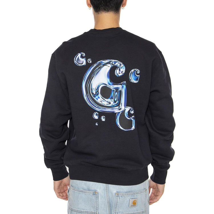 Solar Chrome Sweat Dark Navy - Felpa Girocollo Uomo Blu I035189.1CXX  CARHARTT WIP 