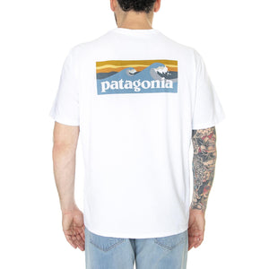 M's Boardshort Logo Pocket Responsibili-Tee White - Maglietta Girocollo Uomo Bianca 37655-WHI  PATAGONIA 