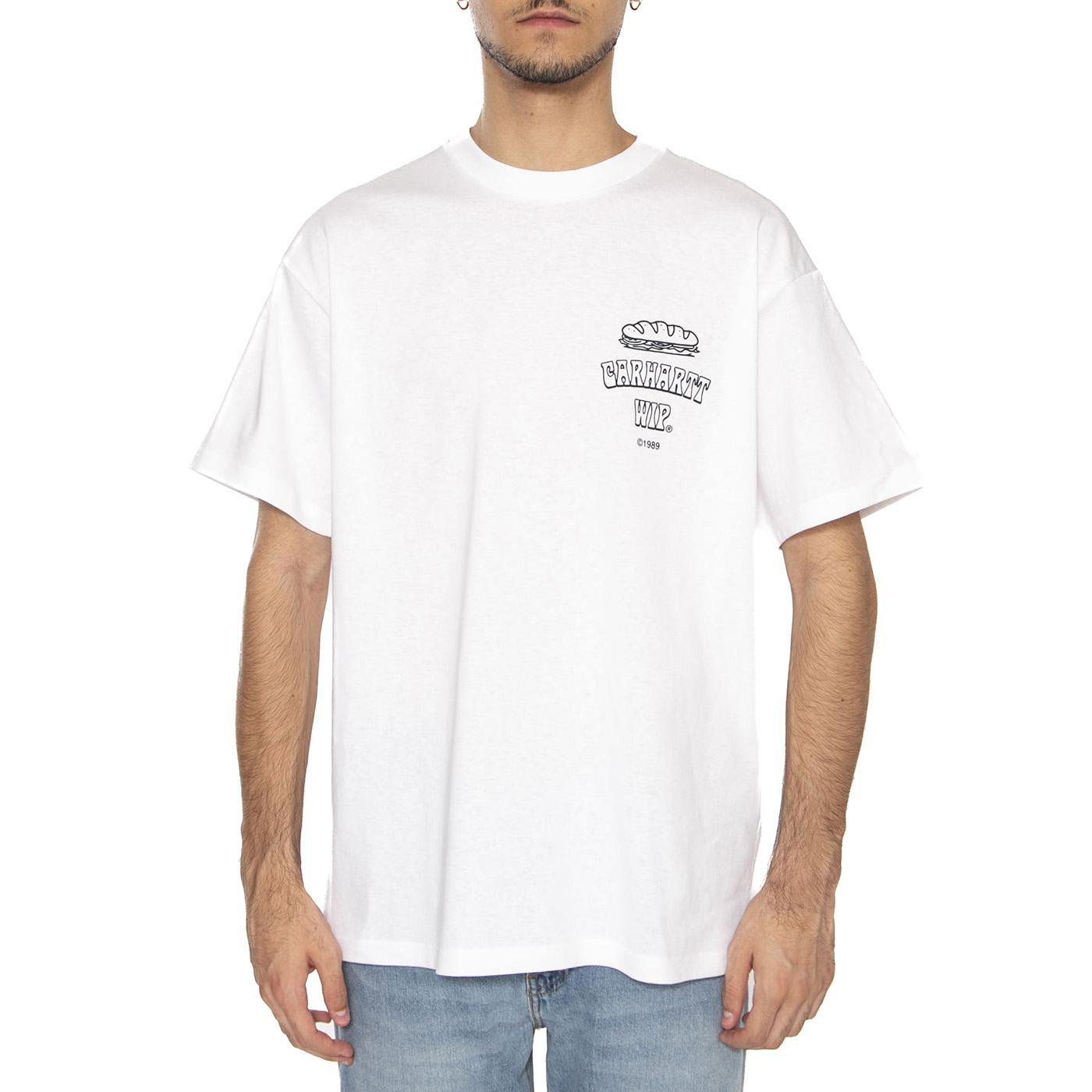 S/S Sandwich T-Shirt White - Maglietta Girocollo Uomo Bianca I035230.02XX  CARHARTT WIP 