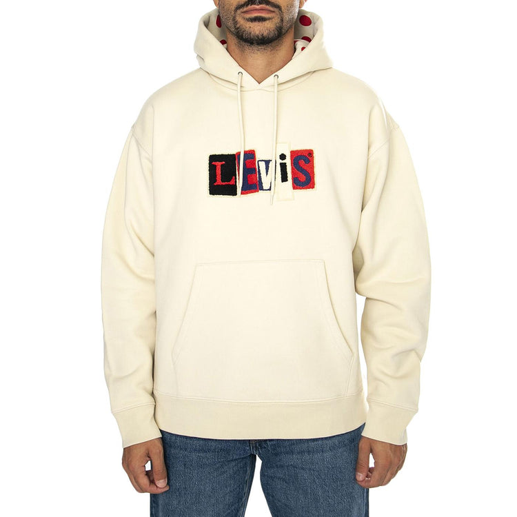 Skate Hooded Sweatshirt Angora Dots Crea Neutral - Felpa con Cappuccio Uomo Beige A1008-0014  LEVIS 