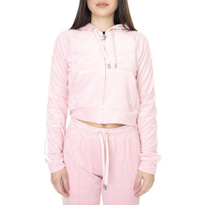 Contrast Madison Almond Blossom - Felpa con Cappuccio e Zip Donna Rosa JUCJCWA122075-ALM  JUICY COUTURE 