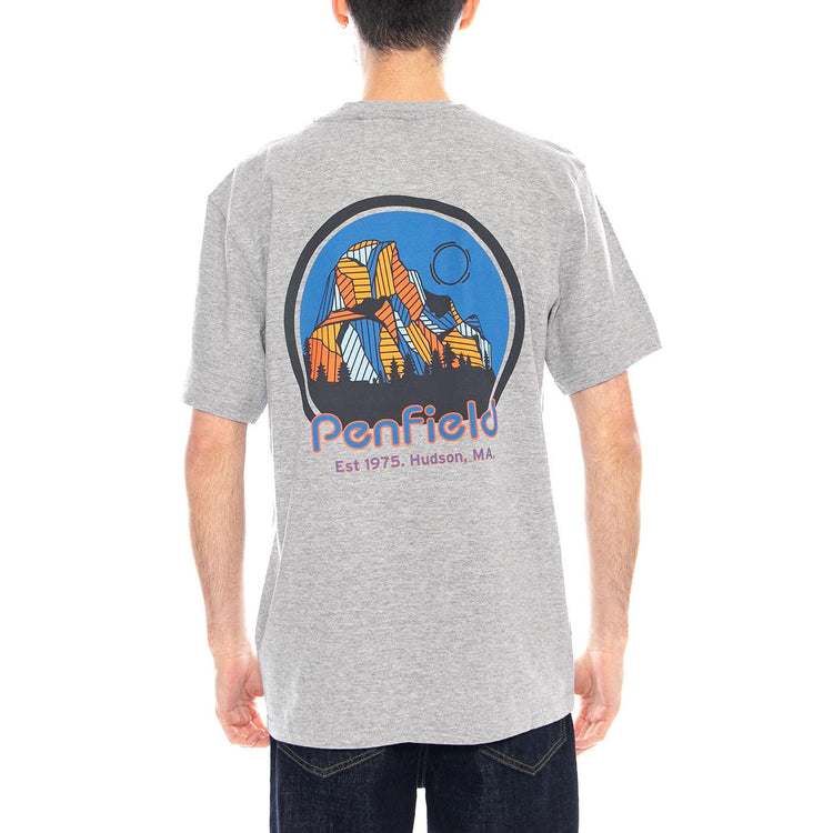 Penfield Yosemite Circle Back Vintage Grey Heather - Maglietta Girocollo Uomo Grigia PFD0165-G59 . PENFIELD 