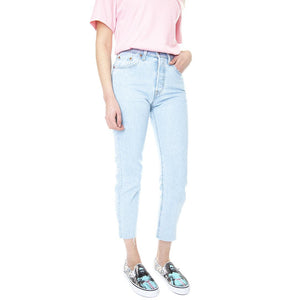 501 Crop Samba Goal - Denim Jeans Donna Blu Chiaro / Worn In 36200-0180  LEVIS 