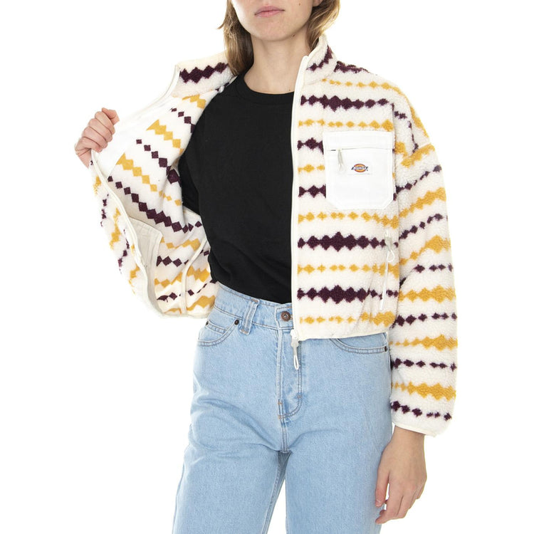 Falkville Fleece Ecru - Felpa con Zip Donna Ecru DK0A4XYUECR1  DICKIES 