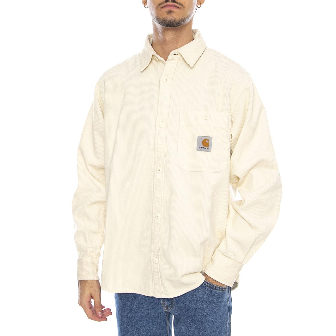 L/S Flint Shirt Salt - Camicia Uomo Panna I035837.1NGXX . CARHARTT WIP 