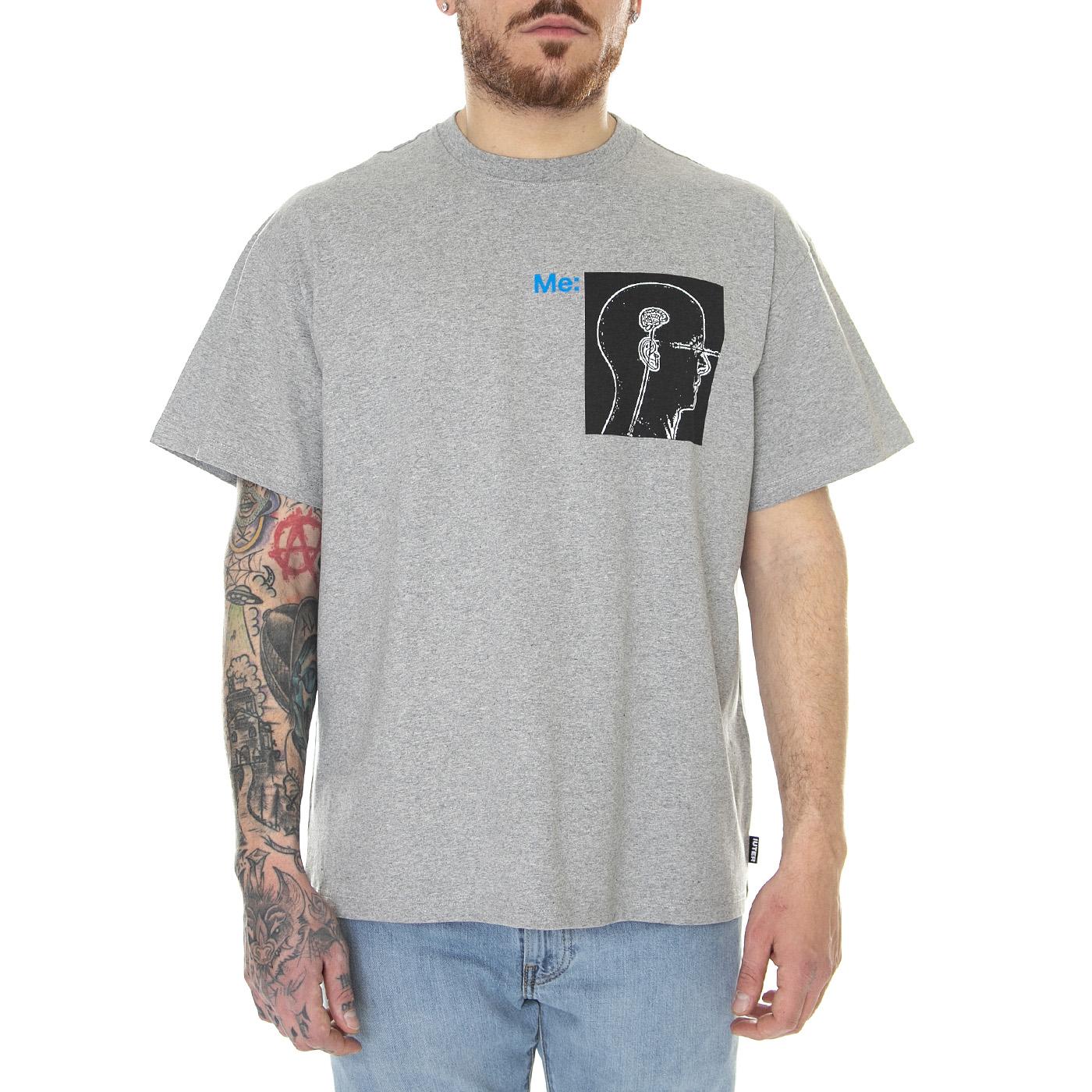 Brain Tee Light Grey - Maglietta Girocollo Uomo Grigia 23SITS87-LIGHT GREY  IUTER 