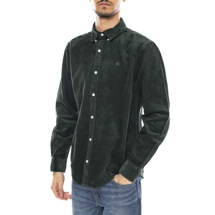 L/S Madison Cord Shirt Sycamore Tree / Sycamore Tree -- Camicia Uomo Verde I029958.39OXX . CARHARTT WIP 