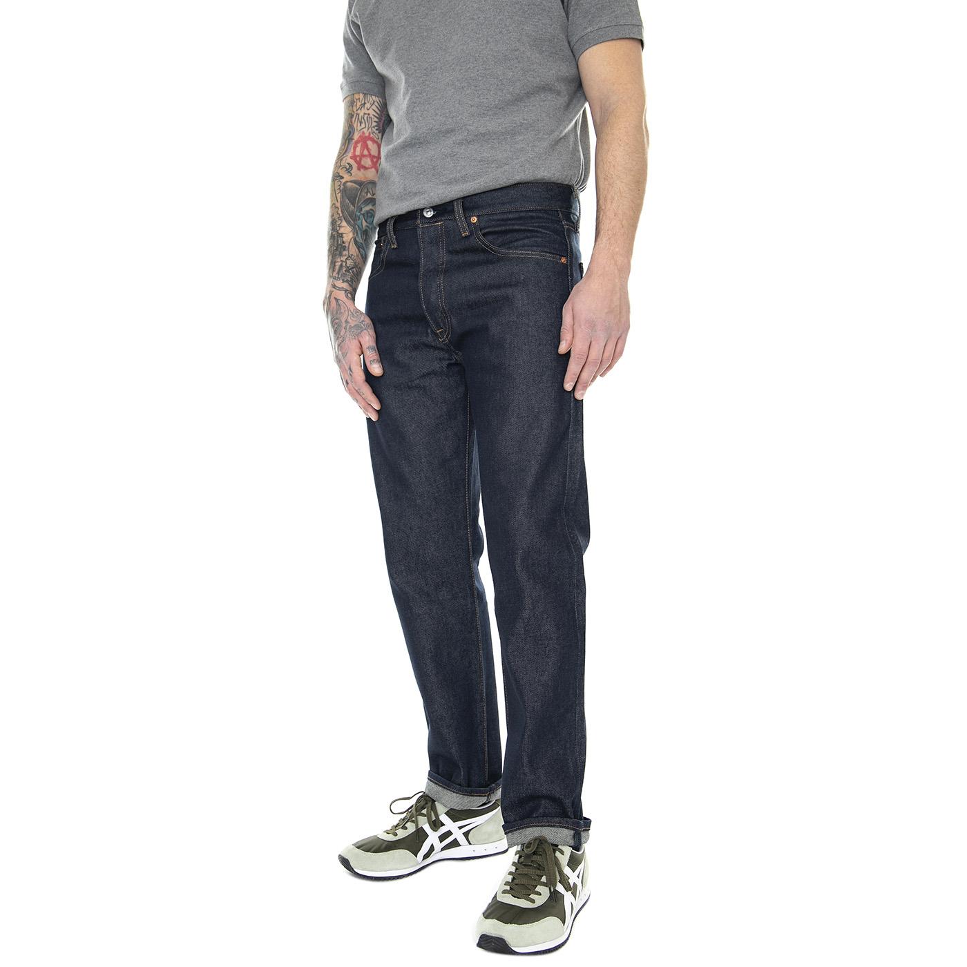 501 Levi's Original Rigid Stf Dark Indigo Flat Finish - Pantaloni Denim Jeans Uomo Blu 00501-0000  LEVIS 