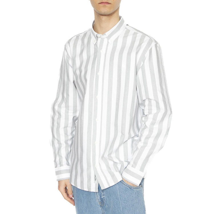 L/S Dillion Shirt Dillion Stripe, Park / White - Camicia Uomo Multicolore I033027.2SOXX  CARHARTT WIP 